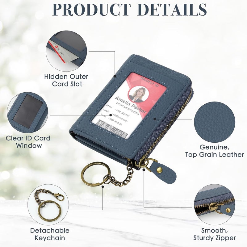 kilofly Genuine Leather Card Slot ID Holder Wallet + Keychain Cable Organizer - Image 3